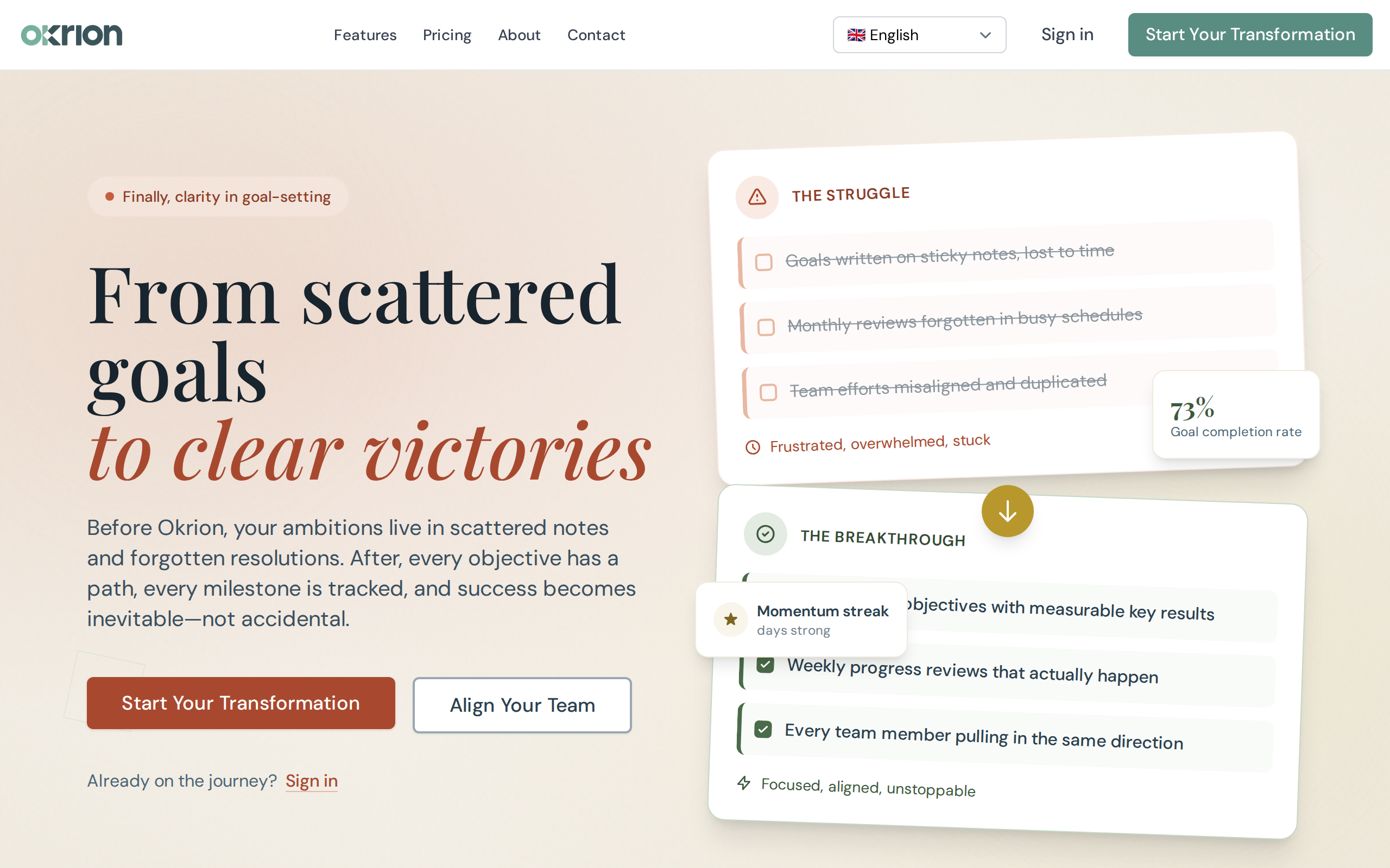 Okrion Dashboard
