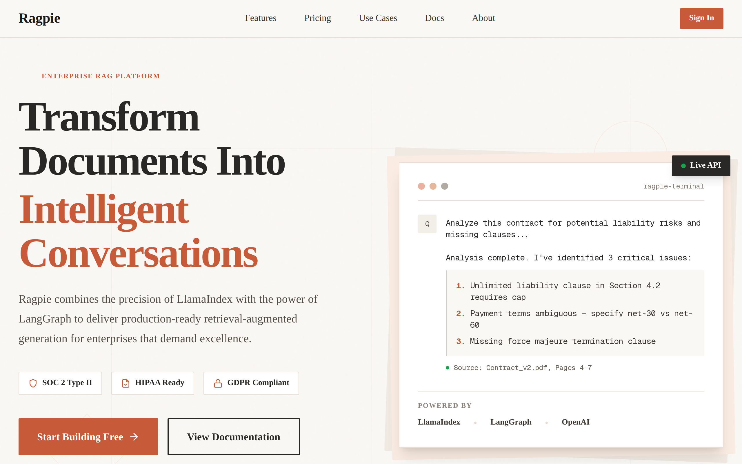 Ragpie Dashboard